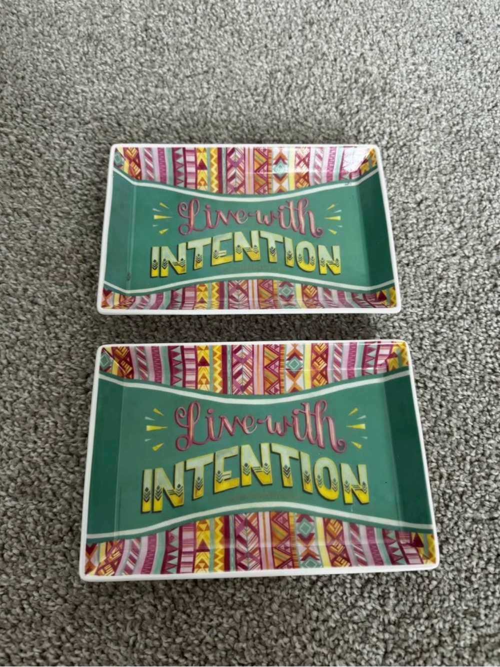 Live With Intention Decorative Trinket Dish - Teal & Multicolor